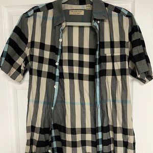 Mens Burberry short-sleeve check shirt